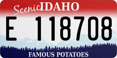 ID license plate E118708