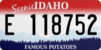 ID license plate E118752