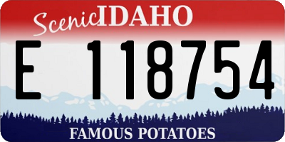 ID license plate E118754