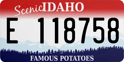 ID license plate E118758