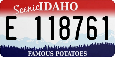 ID license plate E118761