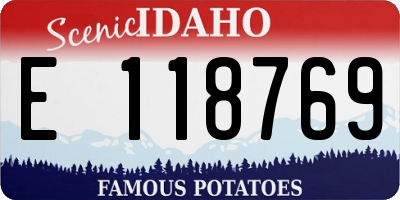 ID license plate E118769