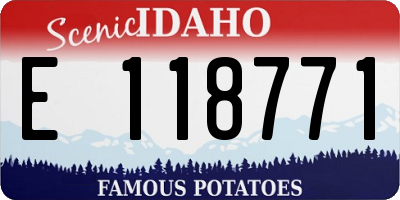 ID license plate E118771
