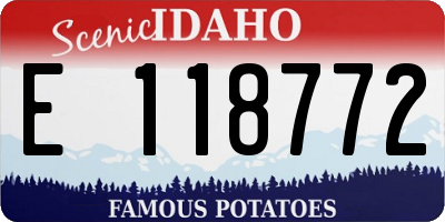 ID license plate E118772