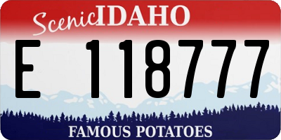 ID license plate E118777