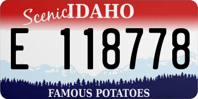 ID license plate E118778