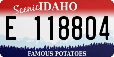 ID license plate E118804