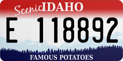 ID license plate E118892