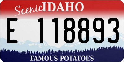 ID license plate E118893