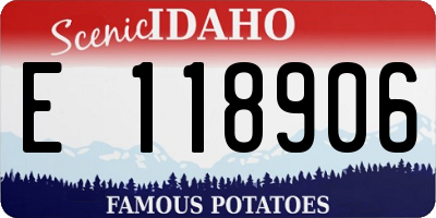 ID license plate E118906