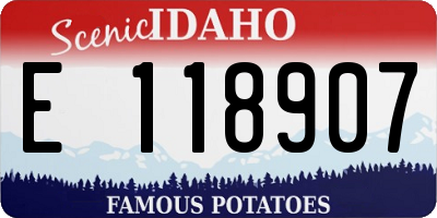 ID license plate E118907
