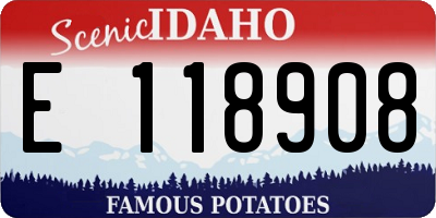 ID license plate E118908