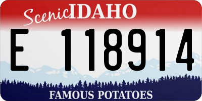 ID license plate E118914