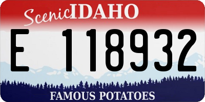 ID license plate E118932
