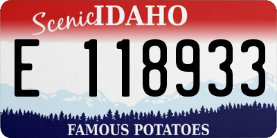 ID license plate E118933