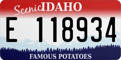 ID license plate E118934