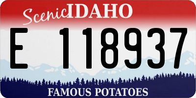 ID license plate E118937