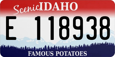 ID license plate E118938