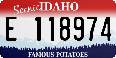 ID license plate E118974