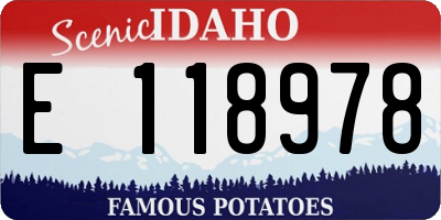 ID license plate E118978