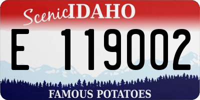 ID license plate E119002