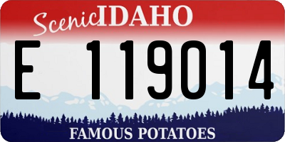 ID license plate E119014