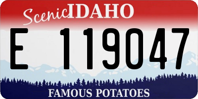 ID license plate E119047