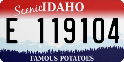 ID license plate E119104
