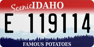 ID license plate E119114