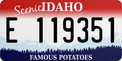 ID license plate E119351