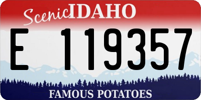 ID license plate E119357