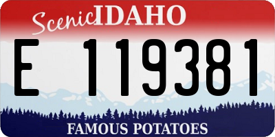 ID license plate E119381