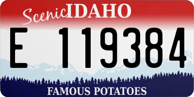 ID license plate E119384