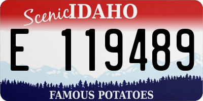 ID license plate E119489