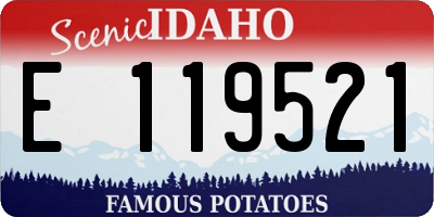 ID license plate E119521
