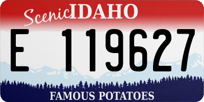 ID license plate E119627