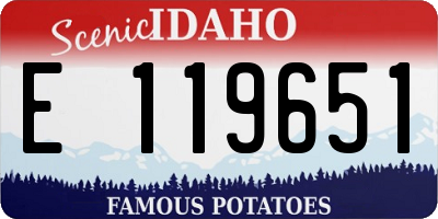 ID license plate E119651
