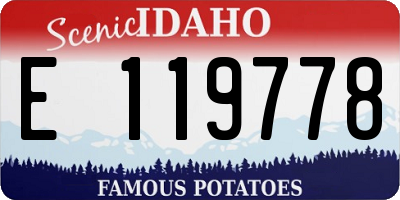ID license plate E119778