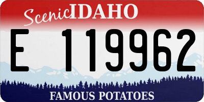 ID license plate E119962