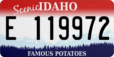 ID license plate E119972