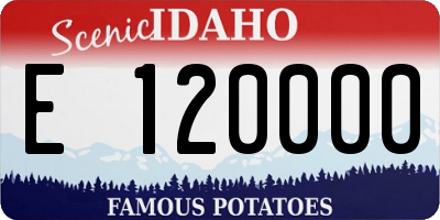 ID license plate E120000
