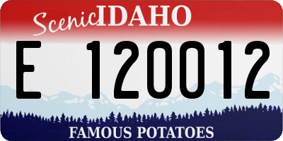 ID license plate E120012