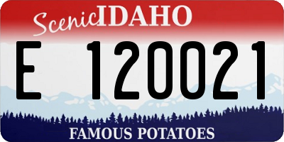 ID license plate E120021
