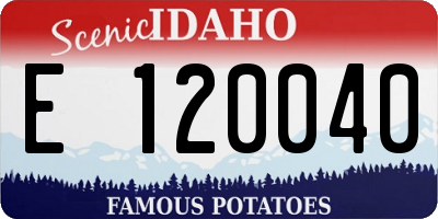 ID license plate E120040