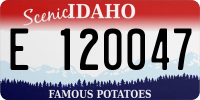 ID license plate E120047