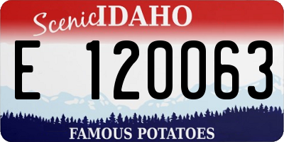 ID license plate E120063
