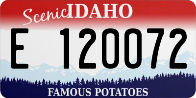 ID license plate E120072