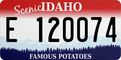 ID license plate E120074