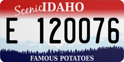 ID license plate E120076