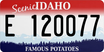 ID license plate E120077